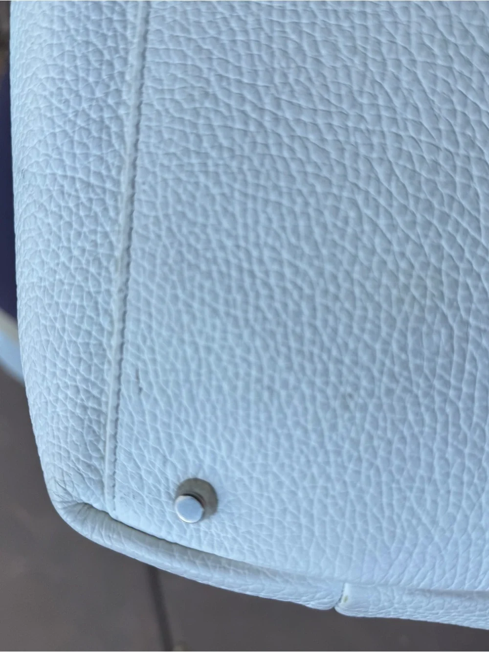 Furla Costanza Pebbled Leather Drawstring Tote White Ivory Shoulder Bag VGUC